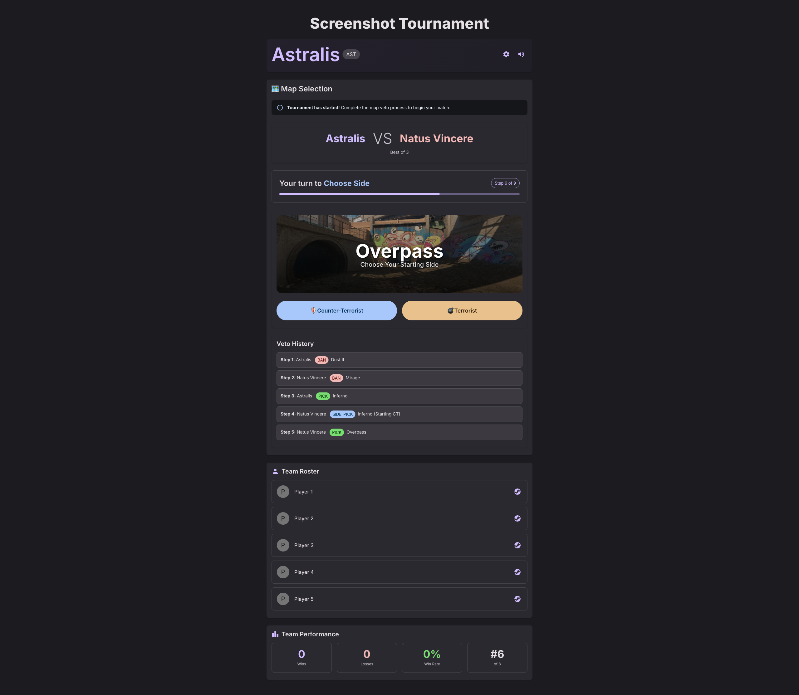 Team Map Veto - Side Pick